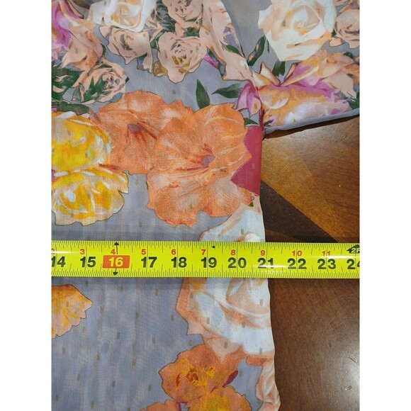 Figueroa & Flower Blouse Women’s Size Medium Floral Peasant Boho Sheer Button Up - Picture 10 of 13